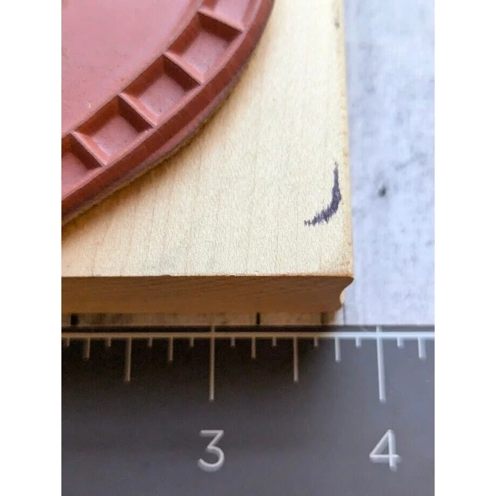 Darcie's Bunny Holding Heart Flower Hat Rubber Stamp Wood #C19